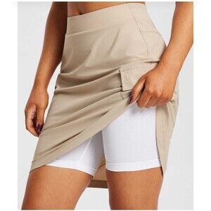 Balear Cargo Skort Women’s XL Beige Flyleaf UPF 50+ Quick Dry Outdoor Activewear